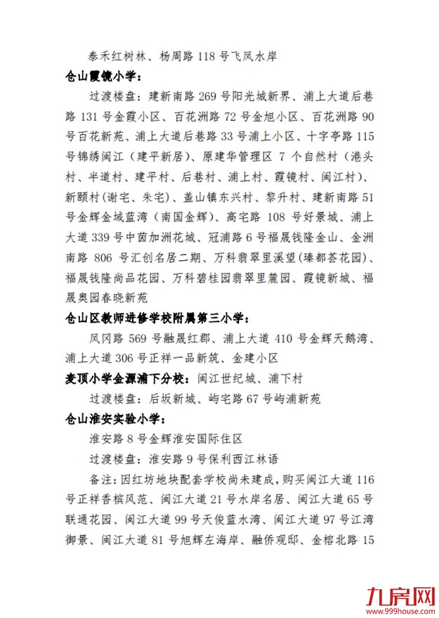 最新!仓山区2020年义务教育招生办法及小学划片范围发布!——九房网 最新!仓山区2020年义务教育招生办法及小学划片范围发布!——九房网
