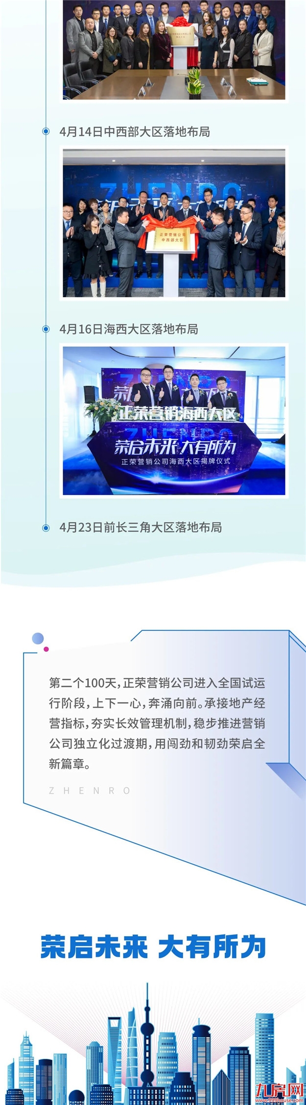 划重点！一张图回顾正荣营销公司百天——九房网