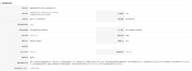 明年开工！总投超1.1亿！集美新城青训中心周边公园来啦！——九房网