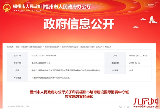 定了!福州要培育建设国际消费中心城市!——九房网 定了!福州要培育建设国际消费中心城市!——九房网